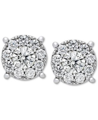 Macy's - Diamond Halo Stud Earrings (1 ct. t.w.) in 14k White Gold