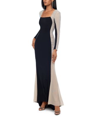 XSCAPE - Embellished Colorblocked Gown