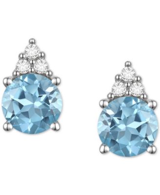 Macy's - Gemstone & Diamond Accent Stud Earrings