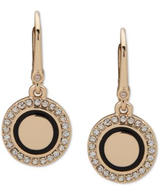 DKNY - Gold-Tone Pav&eacute; & Colored Circle Drop Earrings