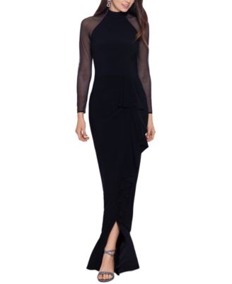Betsy & Adam - Petite Sheer-Sleeve Gown