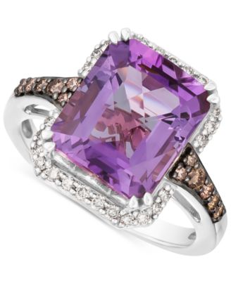 Le Vian - Grape Amethyst (5-1/10 ct. t.w.) & Diamond (1/3 ct. t.w.) Statement Ring in 14k White Gold