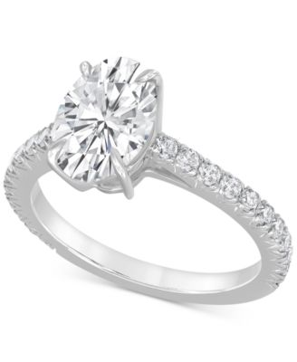 Badgley Mischka - Certified Lab Grown Diamond Oval-Cut Engagement Ring (2-1/2 ct. t.w.) in 14k White Gold