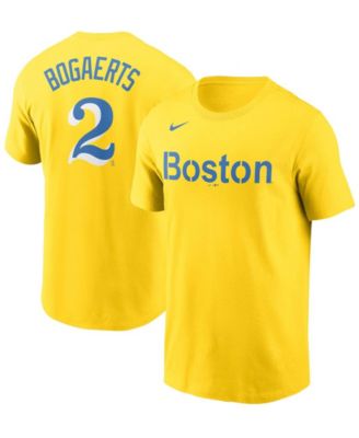 Nike - Men's Xander Bogaerts Gold/Light Blue Boston Red Sox 2021 City Connect Name & Number T-Shirt