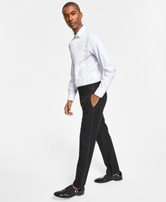 Alfani - Men's Slim-Fit Stretch Black Twill Suit Pants
