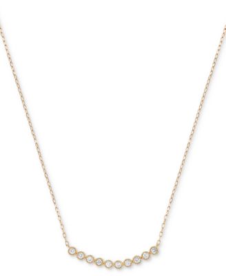 Macy's - Diamond Bezel Curved Bar 18" Statement Necklace (1/4 ct. t.w.)