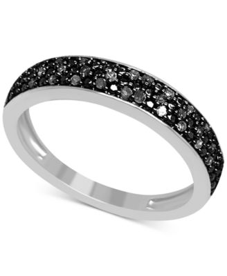 Macy's - Black Diamond Pav&eacute; Band (1/6 ct. t.w.) in Sterling Silver
