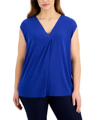 Calvin Klein - Plus Size Drape-Front Top