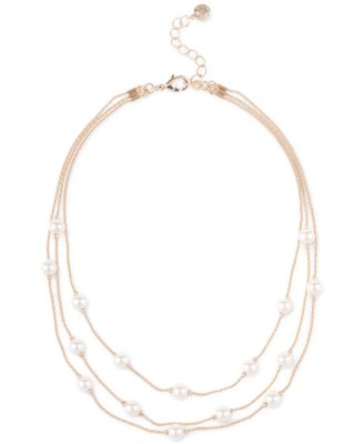 Charter Club - Gold-Tone Imitation Pearl Layered Necklace, 16" + 2" extender