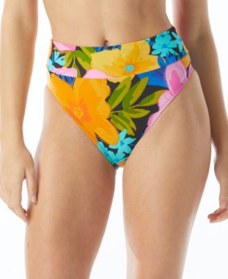 SUNDAZED - Cora Floral-Print High-Waist Bikini Bottoms
