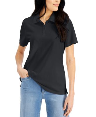 Karen Scott - Petite Knit Cotton Polo