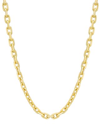 Italian Gold - Men's Rolo Link 22" Chain Necklace in 14k Gold-Plated Sterling Silver