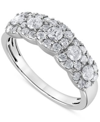 Macy's - Diamond Halo Cluster Ring (1 ct. t.w.) in 14k Gold