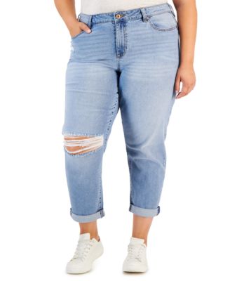 Celebrity Pink - Trendy Plus Size Cuffed Girlfriend Jeans