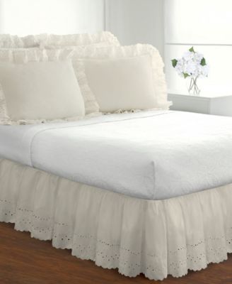 Fresh Ideas - Ruffled Eyelet Queen Bed Skirt