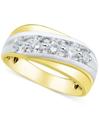 Grown With Love - Men's Lab Grown Diamond Diagonal Band (1 ct. t.w.) in 10k Gold
