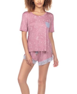 Honeydew - Lace-Trim T-Shirt & Shorts Lounge Pajama Set