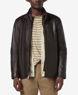 Marc New York - Men's Wollman Smooth Leather Racer Jacket with Removable Interior Bib