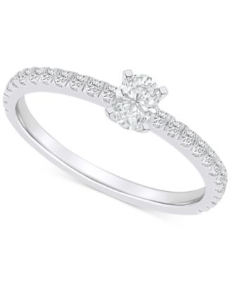 Macy's - Diamond Oval Engagement Ring (1/2 ct. t.w.) in 14k Gold