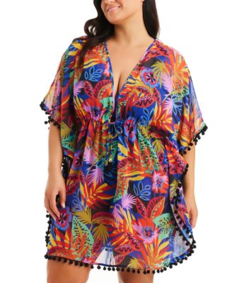 Bleu by Rod Beattie - Plus Size Night Safari Chiffon Caftan Cover-Up