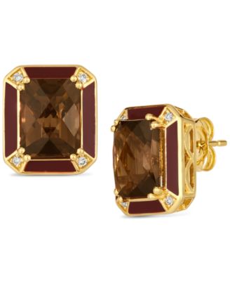 Le Vian - Chocolate Quartz (4 ct. t.w.) & Nude Diamonds (1/20 ct. t.w.) Stud Earrings in 14k Gold