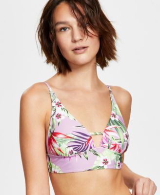 Salt + Cove - Juniors' Printed Front-Tab Bikini Top
