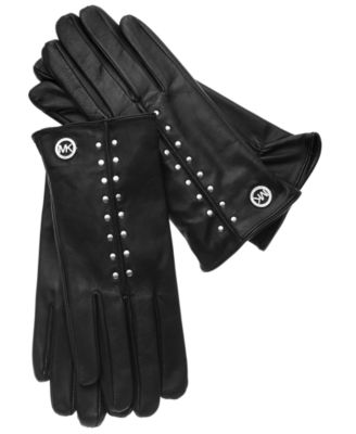 Michael Kors - Leather Tech Touch Astor Studded Gloves