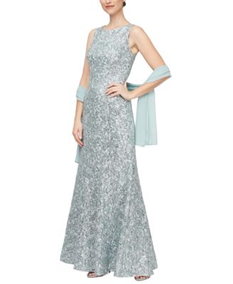Alex Evenings - Women's Lace & Sequin-Detail Gown & Shawl
