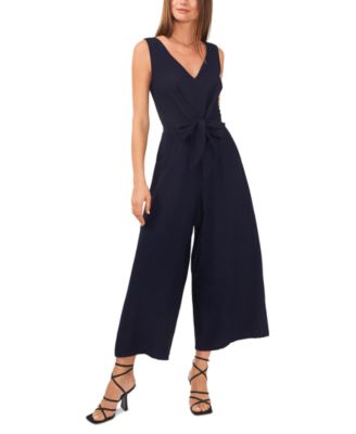 Vince Camuto - Women's Sleeveless V-Neck Tie-Waist Jumpsuit