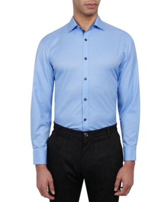 Society of Threads - Men's Regular-Fit Dot-Print Performance Dress Shirt