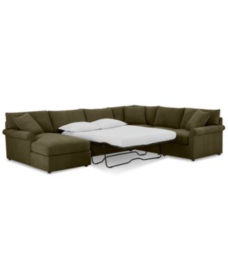 Furniture - 5-Pc. Fabric Modular Sleeper Chaise Sectional Sofa