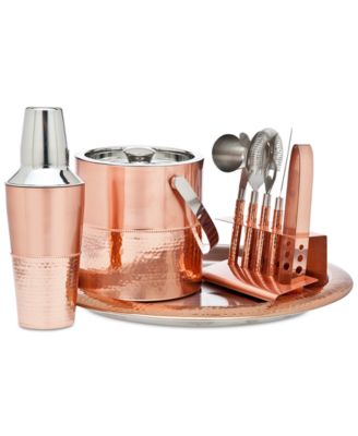 Godinger - Stainless Steel 9-Pc. Copper-Tone Bar Set