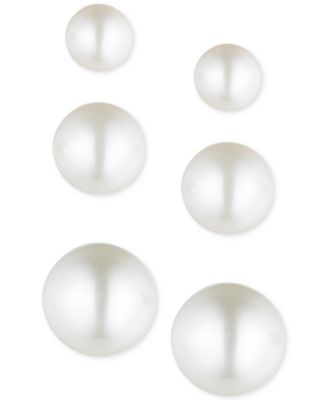 Anne Klein - 3-Pc. Set Gold-Tone Imitation Pearl Stud Earrings