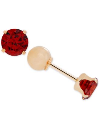 Macy's - Children's Cubic Zirconia Birthstone Reversible Earrings in 14k Gold