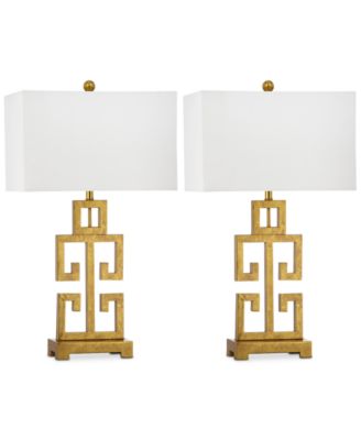 Safavieh - Set of 2 Greek Key Gold-Tone Table Lamps