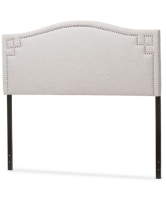 Furniture - Baxton Studio Aubrey Modern and Contemporary Grayish Beige Fabric Upholstered Queen Size Headboard, Quick Ship