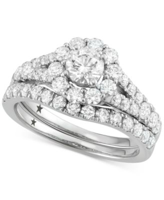 Macy's - Diamond Halo Bridal Set (2 ct. t.w.) in 14k White Gold