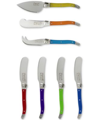 French Home - Laguiole 7-Pc. Jewel Colors Cheese Knife & Spreader Set