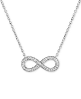 Macy's - Swarovski Zirconia Infinity 18" Pendant Necklace in Sterling Silver