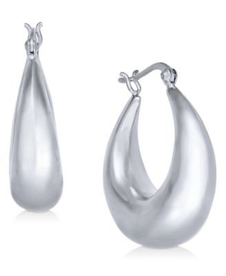 And Now This - Graduated Puff Hoop Earrings