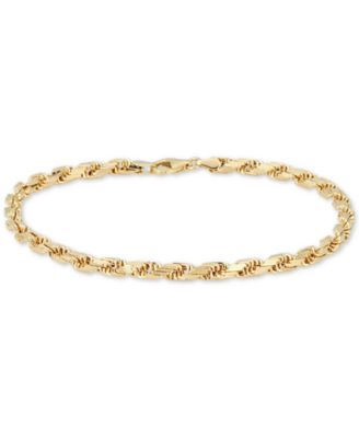 Italian Gold - Men's Rope Chain (4mm) Bracelet in 14k Gold