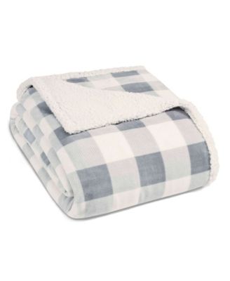 Eddie Bauer - Mountain Plaid Chrome Sherpa Full/Queen Blanket