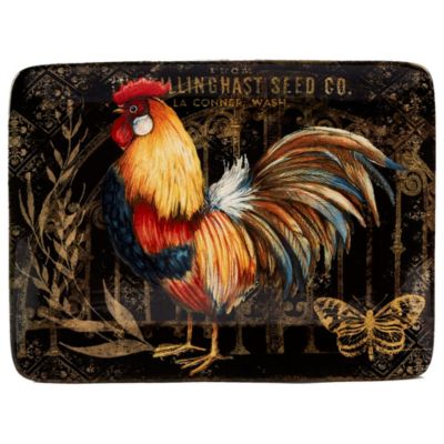 Certified International - Gilded Rooster Rectangular Platter