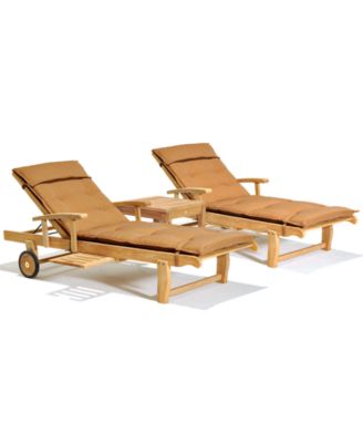 Furniture - Bristol Outdoor 3 Piece Set: 2 Chaise Lounges and 1 End Table