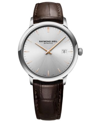Raymond Weil - Men's Swiss Toccata Brown Leather Strap Watch 39mm