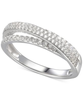 Macy's - Cubic Zirconia Split-Band Ring in Sterling Silver