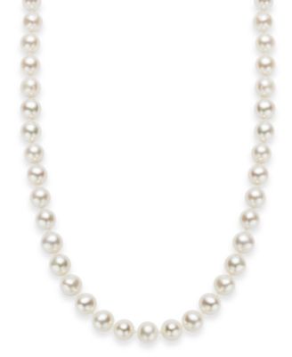 Macy's - 18" Cultured Freshwater Pearl Strand Necklace in Sterling Silver (7-8mm)