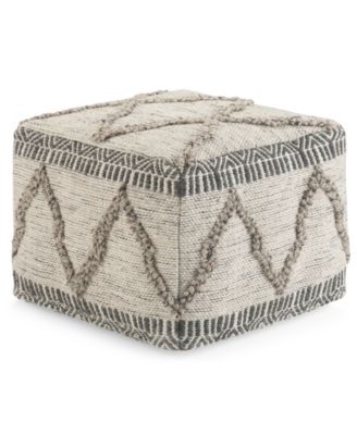 Simpli Home - Sweeny Square Pouf, Quick Ship