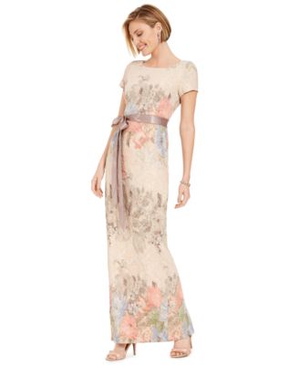 Adrianna Papell - Floral-Print Column Gown