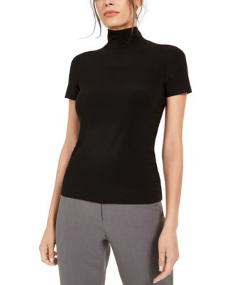 Anne Klein - Short-Sleeve Mock-Neck Top